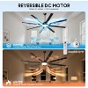 AMERLIFE Ceiling Fan with Light, 8-Blade Large Fan, Remote Control, 6-Speed DC Motor, 3-Color LED, for Indoor/Outdoor Use - 4 of 4