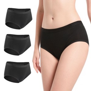 VOXSHE Period Underwear for Women Mild Absorbency Leak-proof Panties for Menstrual Black 3pk - 1 of 4