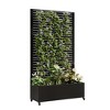 Vynxaria Metal Planter Box with Trellis Raised Garden Bed with 4 wheelsTrellis & Privacy Screen for Climbing Plants, Vegetables, Vines - 2 of 4