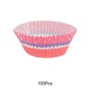 Unique Bargains Heart Shape Disposable Baking Cups Greaseproof Paper Pink White Blue 1.97"x1.18" 100 Pcs - 4 of 4