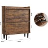 2-Drawer Wooden Shoe Cabinet with Adjustable Shelf - Hidden Entryway & Hallway Storage Organizer for Living Room Space-Saving Solution - 2 of 4
