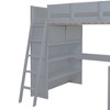 NicBex Full Size Loft Bed with Desk Pine Bed Frame with Shelves, Inclined Ladder and Full Length Guardrail, No Box Spring Required - 4 of 4
