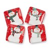 Certified International (Set of 4) 6" Christmas Whimsy Snowman Canape Plates - 2 of 4