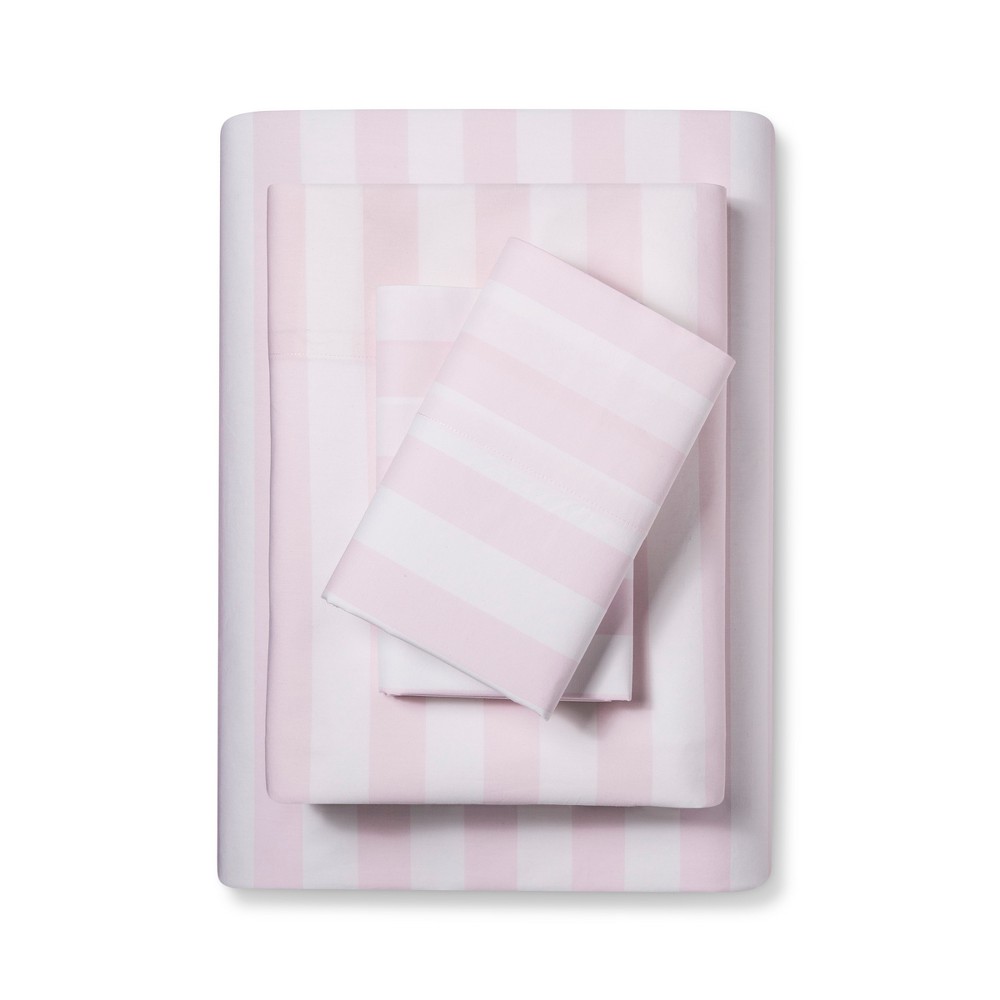 California King Striped Cotton Percale Sheet Set Pink - Simply Shabby Chic was $61.99 now $43.39 (30.0% off)