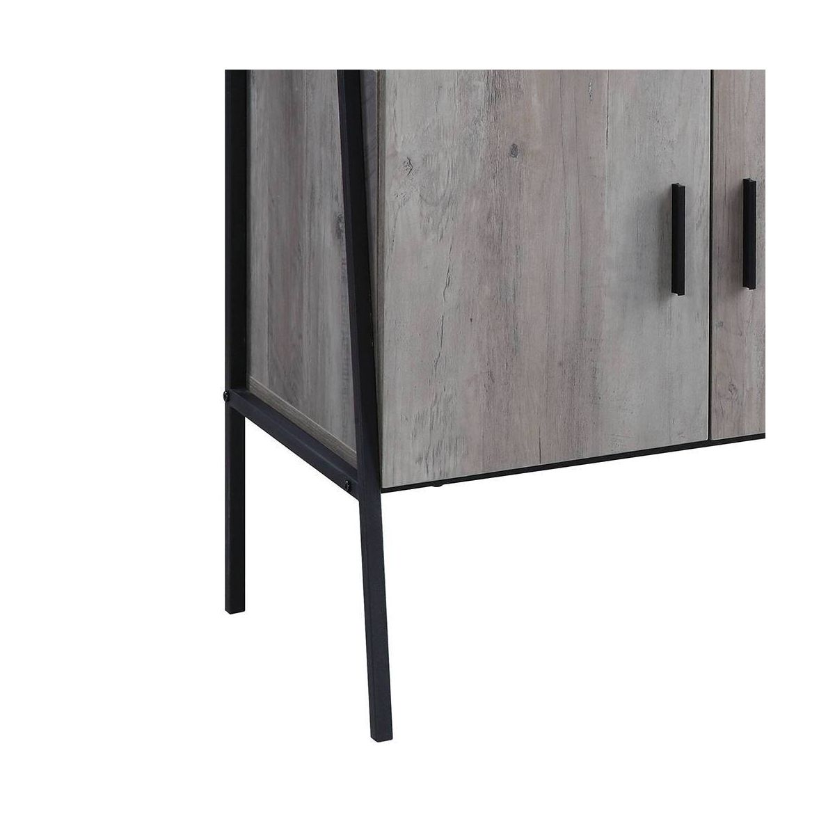 Acme Furniture 52" Samiya TV Stand for TVs up to 50" Gray Oak/Black Finish: Media Console with Open Back & Doors - thumbnail 5