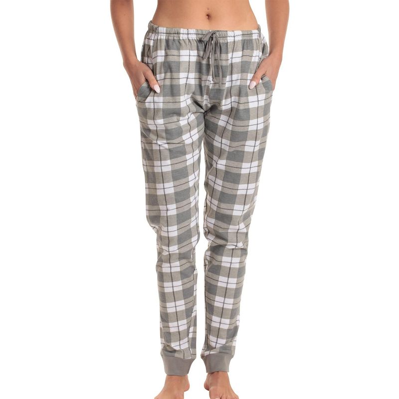 Just Love Womens Buffalo Plaid Knit Jersey Pajama Pants - Buffalo Check Jogger PJ Bottom, 1 of 4