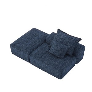 Yukimo 71" Modern Oversized Modular Sectional Sofa - Sparkling Chenille Fabric, Tufted Design, No Assembly Required - 1 of 4