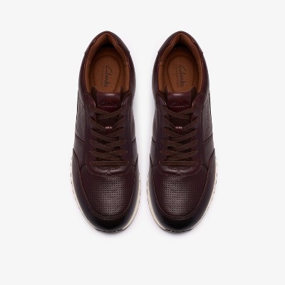 Clarks Mens Radwell Tie Brown Leather Shoes 10 Medium — фото 7