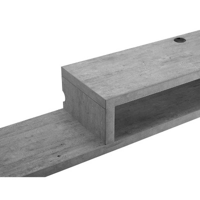 Stone Gray 60-Inch Asymmetrical Wall Mounted Media Shelf