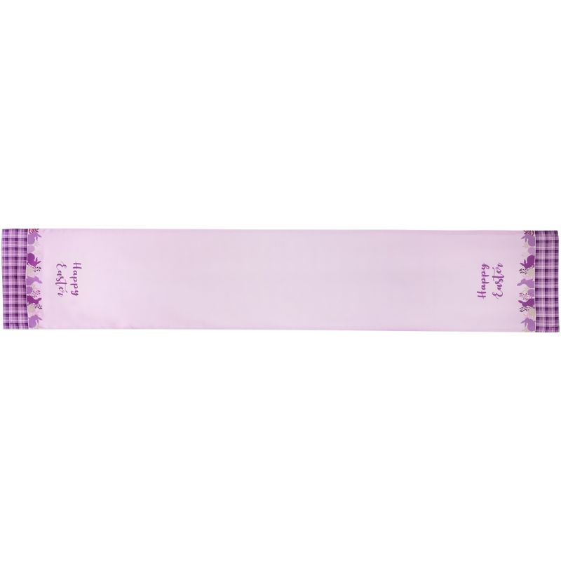 Northlight 72" Pastel Purple "Happy Easter" Plaid Table Runner, 1 of 6