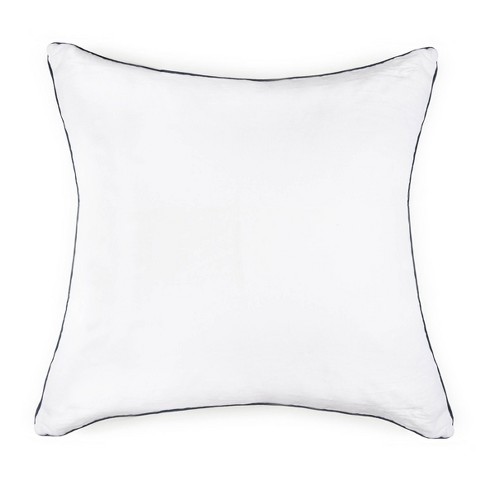 26 X 26 French Linen Euro Pillow With Removable Sham White W Baltic Tipped Edges Bokser Home Target