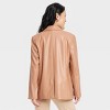 Women's Faux Leather Relaxed Fit Blazer - A New Day™ Brown - image 2 of 3