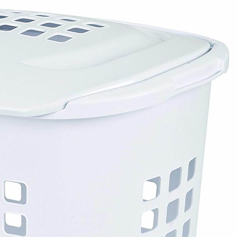 Sterilite 2.3 Bushell 81 Liter Lift Top XL Laundry Basket Hamper, White (8 Pack), 4 of 7