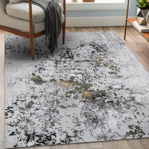 Luxe Weavers Gray Modern Abstract Area Rug 5x7 Geometric Living Room Carpet  