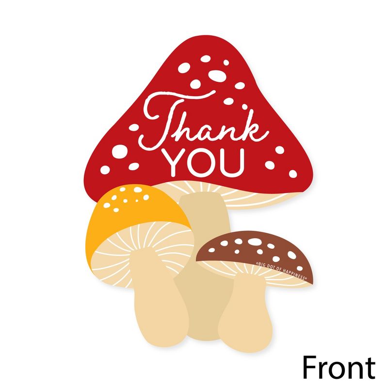 Big Dot of Happiness Wild Mushrooms - Shaped Thank You Cards - Red Toadstool Party Thank You Note Cards with Envelopes - Set of 12, 3 of 8