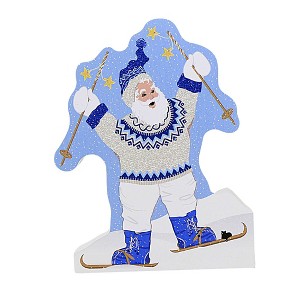 Cat's Meow Village 5.75 In Skiing Santa 2023 Annual Santa Figurine Santa Figurines - 1 of 3