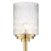 Possini Euro Design Kinsey Modern Torchiere Floor Lamp with Riser 78" Tall Brass Gold Metal Stone Pattern Crystal Glass Shade for Living Room Office - 2 of 4