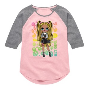 Girls' - LOL Surprise! - Rainbow ALT Girl Shirt Tail Raglan Graphic T-shirt - 1 of 4