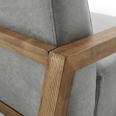 Easton Sustainably Sourced Gray Faux Leather Accent Chair