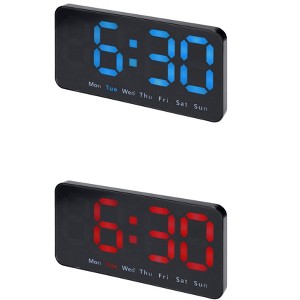 REGALWOVEN 2 Pcs Plastic Digital Dimmable Big Numbers Display Table Clock 8.3 x 4.3 x 1.2 Inches - 1 of 4