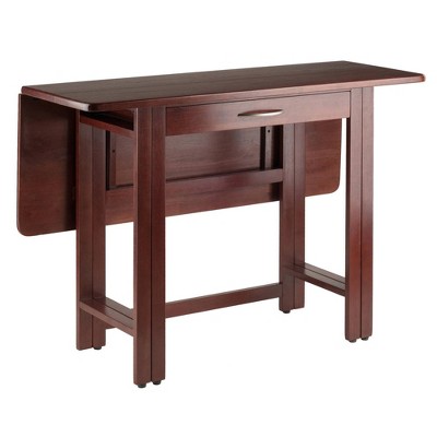 Walnut 3-Piece Drop-Leaf Dining Set with Ladder Back Chairs