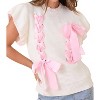 Women's Weave Ribbon Bow Sweater - Main Strip - 2 of 4