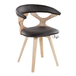 Vynxaria Gardenia Mid-Century Modern Swivel Dining/Accent Chair in Walnut & Orange - 1 of 4