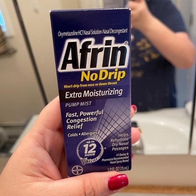 Afrin Nasal Spray No Drip Extra Moisturizing Nasal Congestion Relief