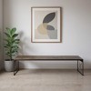 HomeRoots Rectangular Mango Woodmedium Brown Top And Black Iron Base Accent Bench - 2 of 4