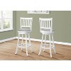 Monarch Specialties Bar Stool Set Of 2 Swivel Bar Height Wood Pu Leather Look White Grey Transitional - 2 of 4