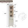 68" Tall Bathroom Storage Cabinet with Door and Drawer, Narrow Linen Tower Floor Cabinet for Bathroom with Adjustable Shelves - 2 of 4