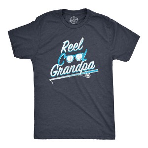 Mens Reel Cool Grandpa T Shirt Funny Sarcastic Fishing Joke Pole Tee For Guys - Crazy Dog Men's T Shirt - 1 of 4