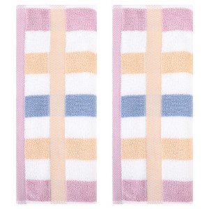 REGALWOVEN Striped Absorbent Soft Cotton Hand Towels for Bathroom 13" x 29" 2 Pcs - 1 of 4