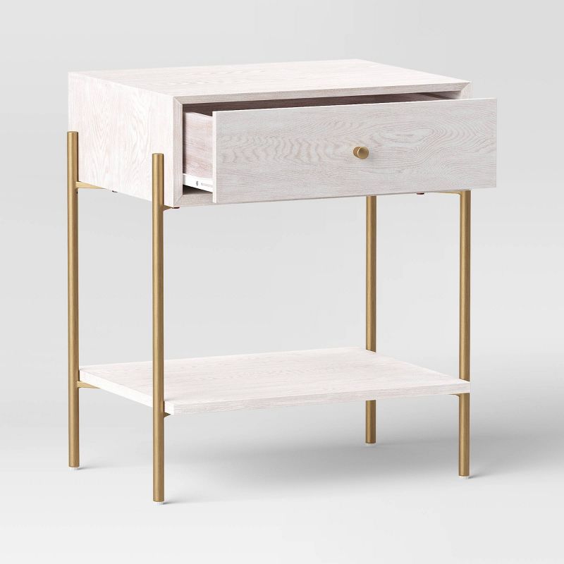 Natural Luxe Accent Table Off-White - Threshold™, 3 of 9