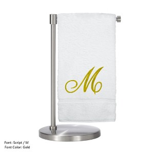 BC BARE COTTON Monogrammed Bath Towel, Personalized Gift, 27 x 54 inches - Set of 2 - White - Gold Script - 1 of 1
