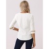 Allegra K Women's V Neck Contrast Color Lace Trim Boho Top - 4 of 4