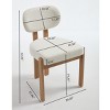 Upholstered Wood Dining Chairs Set of 2,Modern Fabric Padded Seat Kitchen Side Chairs with Rubberwood Frame–The Pop Home - 4 of 4