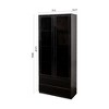 Sapphtopaz Modern Wooden Tall Bookcase with Storage, Display Storage Cabinet, Bookshelf Shelf Tower for Living Room, Office - 2 of 4