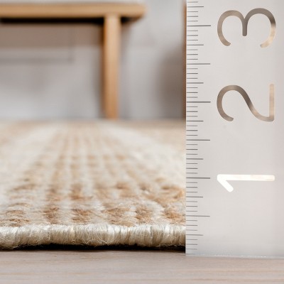 Handmade Natural Jute Rectangular 4' x 6' Striped Area Rug