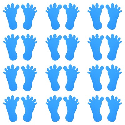 Unique Bargains PVC Waterproof Self-Adhesive Wall Footprint Sticker 12 Pair