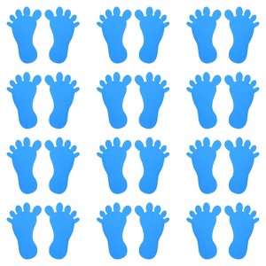 Unique Bargains PVC Waterproof Self-Adhesive Wall Footprint Sticker 12 Pair - 1 of 4