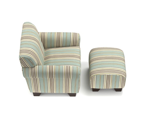 Wendy Chair & Ottoman - Summer Blue - Handy Living