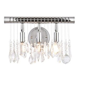 Elegant Lighting Chorus Line 3 light Chrome Wall Sconce Clear Royal Cut Crystal - 1 of 4