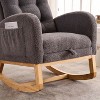 Plush Accent Rocking Chair with Footrest - 4 of 4