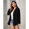 Coolmee Women's Waffle Knit Button Down Shirts Casual Long Sleeve Shacket Jacket Dressy Blouses Tops - 2 of 4
