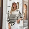 Women‘s Black & Beige Stripe Long Sleeve Sweater - Cupshe - 3 of 4
