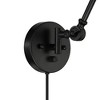 360 Lighting Mendes Modern Wall Lamps Set of 2 Black Metal Plug-in 12 1/2"Light Fixture Swing Arm Adjustable for Bedroom Reading Living Room Hallway - 3 of 4
