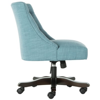 Soho Transitional Blue Wood Task Chair with Tufted Detail