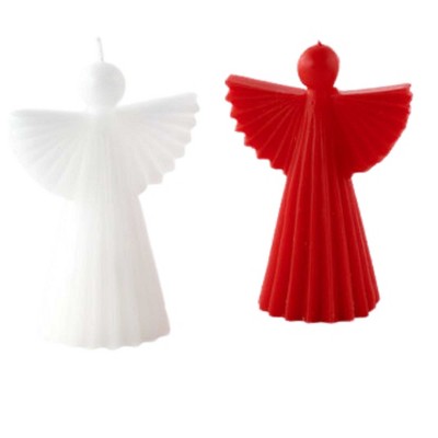 Christmas 5.5" Angel Candels Retro Decor Set Of 2  -  Flame Candles