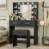 LACOO 32" Makeup Vanity Table Set with Adjustable Lights, Shelves and Drawers - 2 of 4